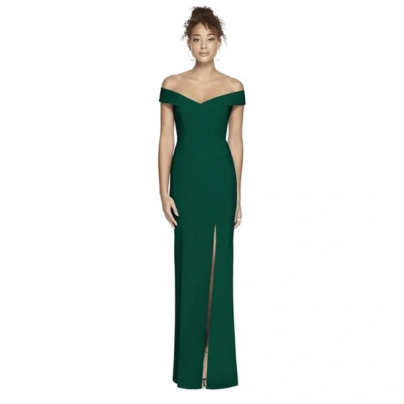 Dessy Collection | Dresses | New 257 Dessy Collectionofftheshoulder Criss  Cross Back Green Dress Size | Poshmark